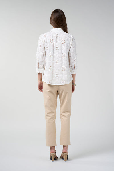 LOOBIES STORY ASMITA SHIRT COTTON TOP WHITE IVORY BLOUSE