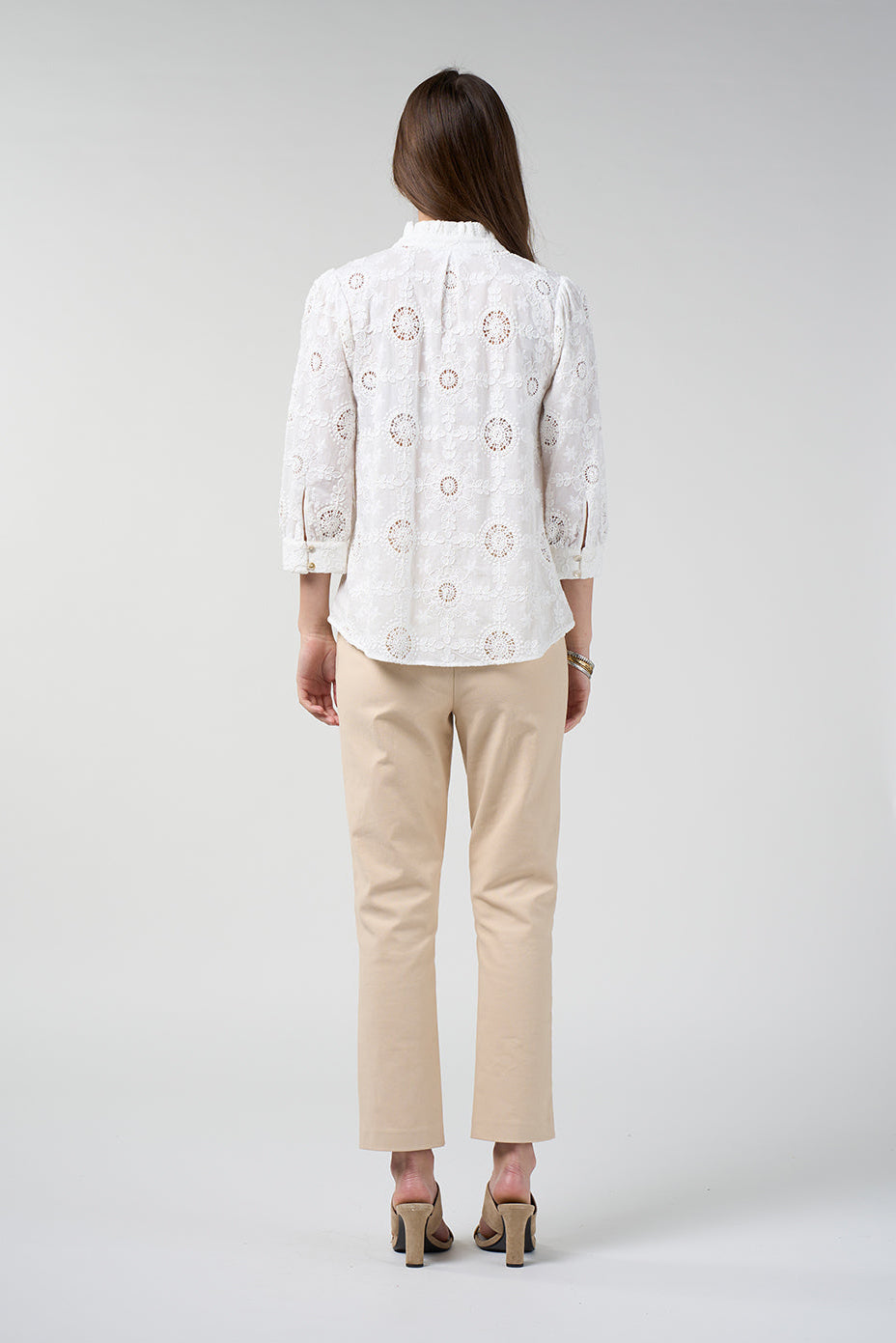 LOOBIES STORY ASMITA SHIRT COTTON TOP WHITE IVORY BLOUSE
