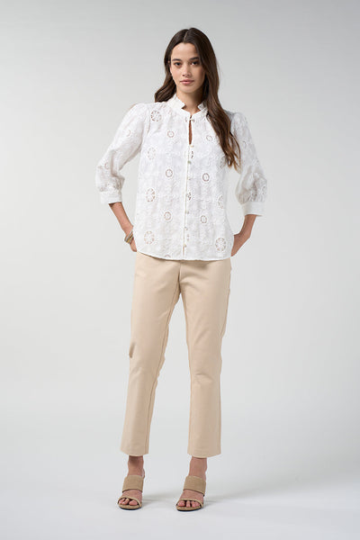 LOOBIES STORY ASMITA SHIRT COTTON TOP WHITE IVORY BLOUSE