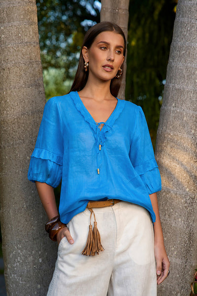 WATERLILLY BLOUSE BLUE