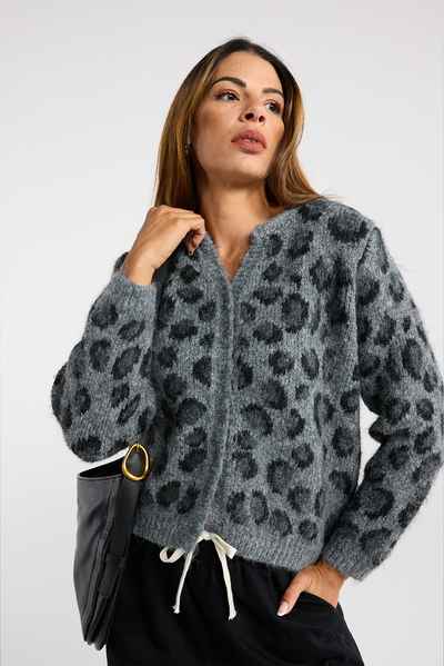 LEOPARD CARDI