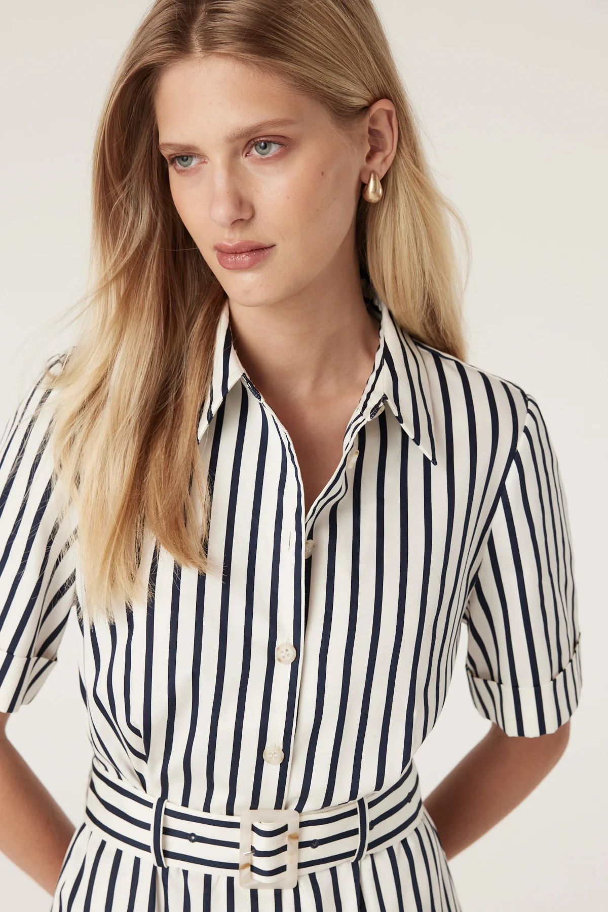 LINA STRIPE SHIRT DRESS