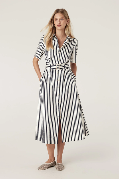 LINA STRIPE SHIRT DRESS