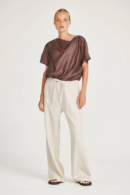 LINEN STRIPE BENNETT PANT