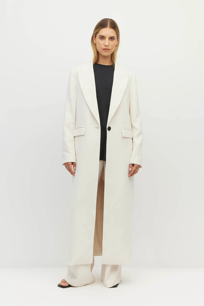 JULIETTE HOGAN MANTELINA COAT POLYESTER MILK CREAM IVORY