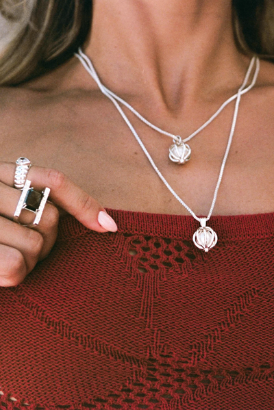 MOUNTAIN AND MOON MARGOT NECKLACE PEARL SILVER JEWELLERY