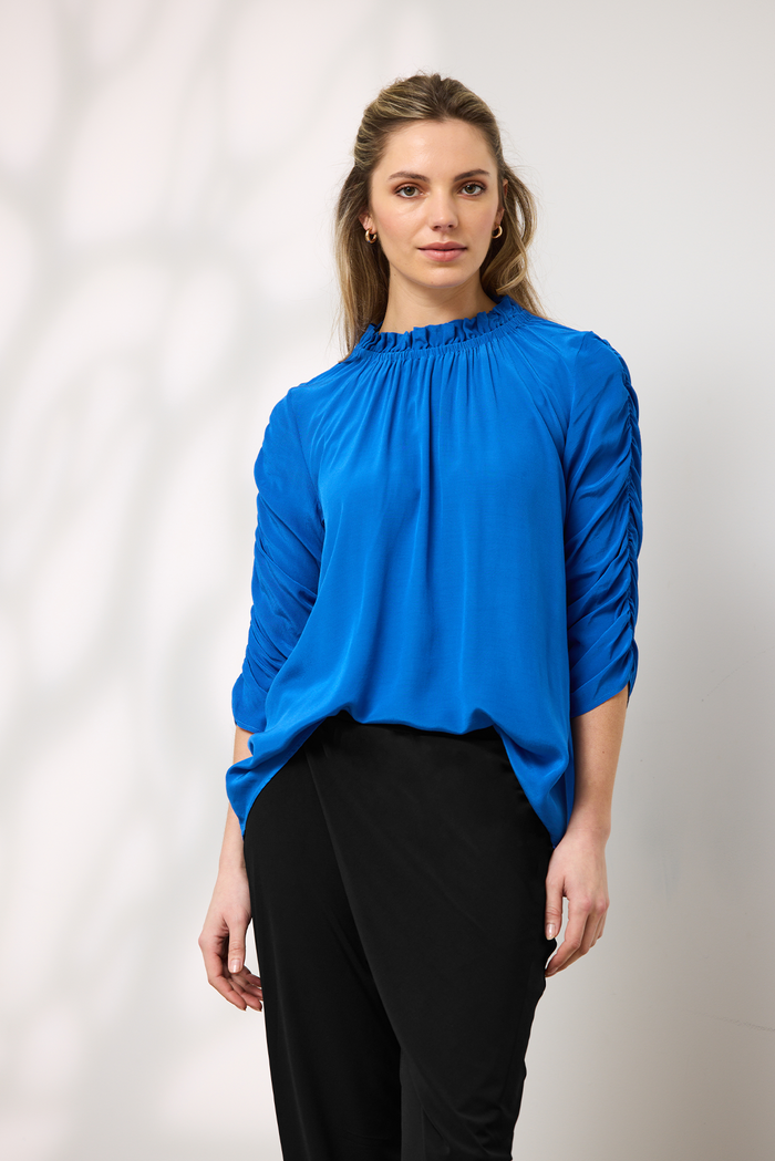 MELODY ROUCHED SLEEVE TOP
