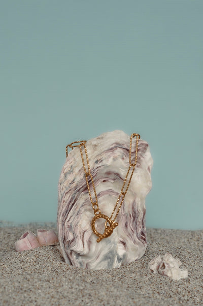 WENDYS MOLLY NECKLACE GOLD NECKLACE PAPERCLIP CHAIN WITH CLASSIC TOGGLE CLOSURE