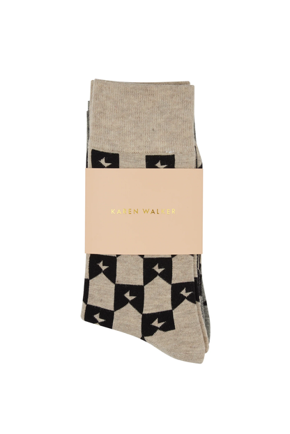 MONOGRAM SOCKS 2 PACK