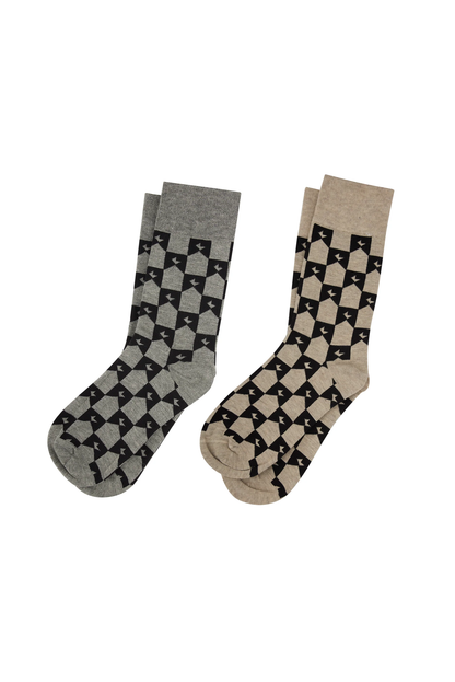 MONOGRAM SOCKS 2 PACK