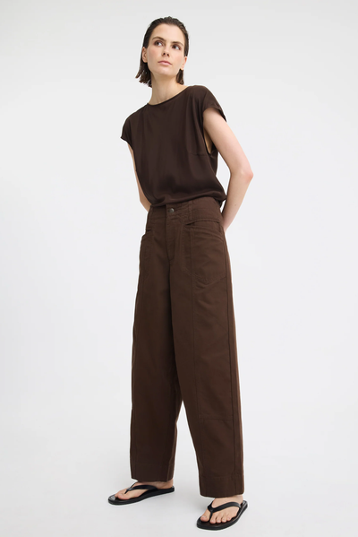 morrison AURORA SILK TOP espresso brown silk 