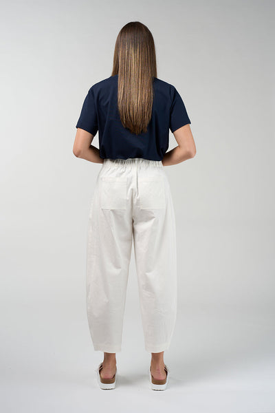 Edge wide leg pants in with elasticated back waist and patch pockets