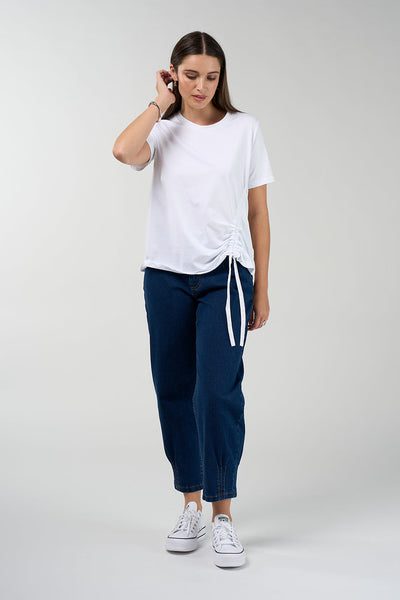 MADLEY SWEETLY ASCEND TOP WHITE PINK BLUSH TEE COTTON