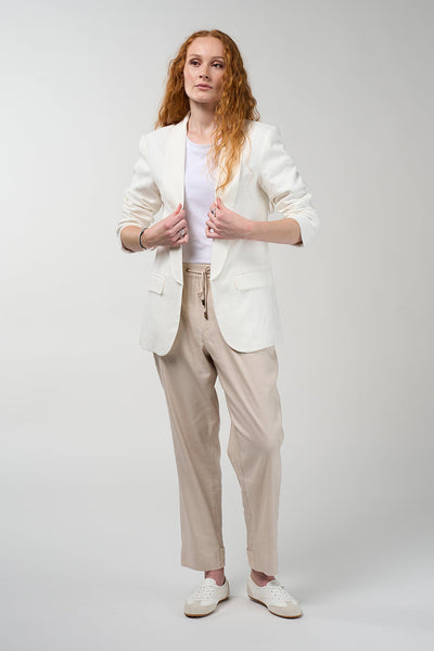 MADLY SWEETLY TRAILBLAZER JACKET LINEN VISCOSE IVORY STONE BLAZER 