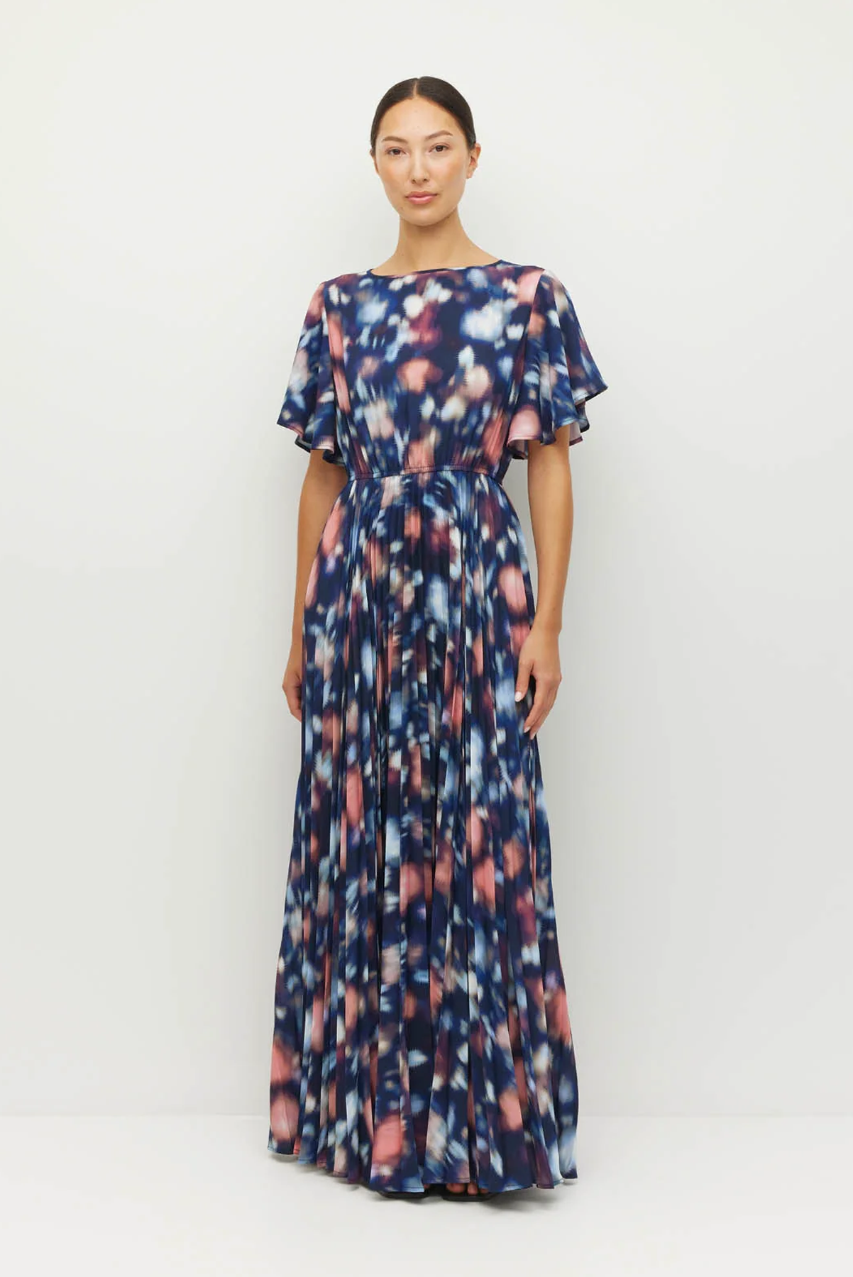 JULIETTE HOGAN MARAIS DRESS BLUE MAXI GOWN POLYESTER