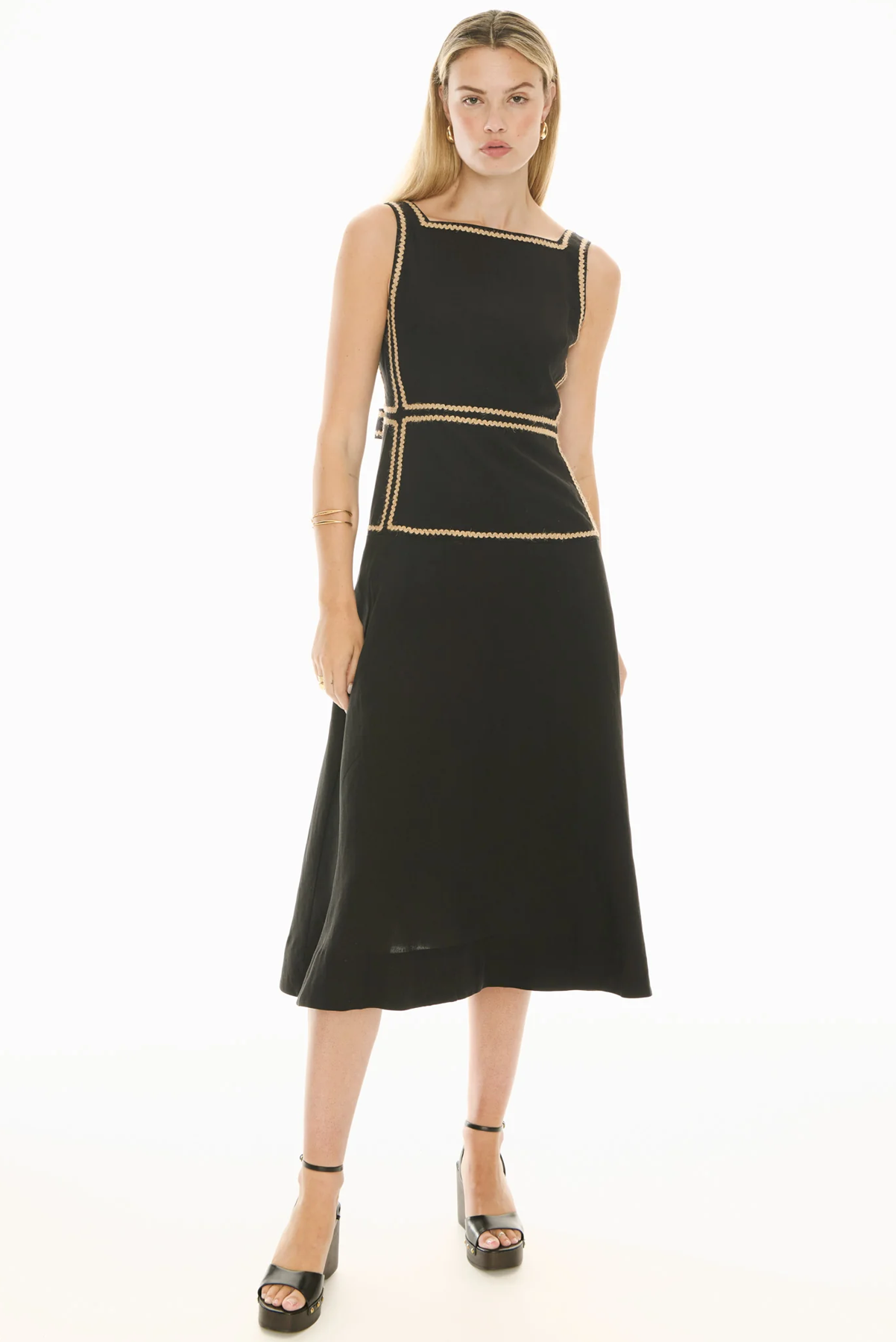 MARLIN RAFFIA TRIM DRESS