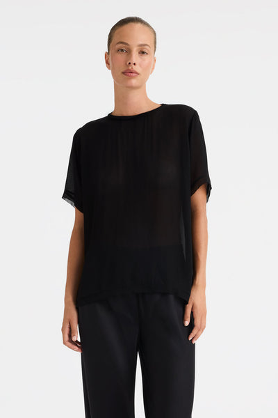 MORRSION SHORT SLEEVED LIZA TOP BLACK