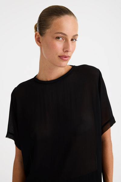 MORRSION SHORT SLEEVED LIZA TOP BLACK