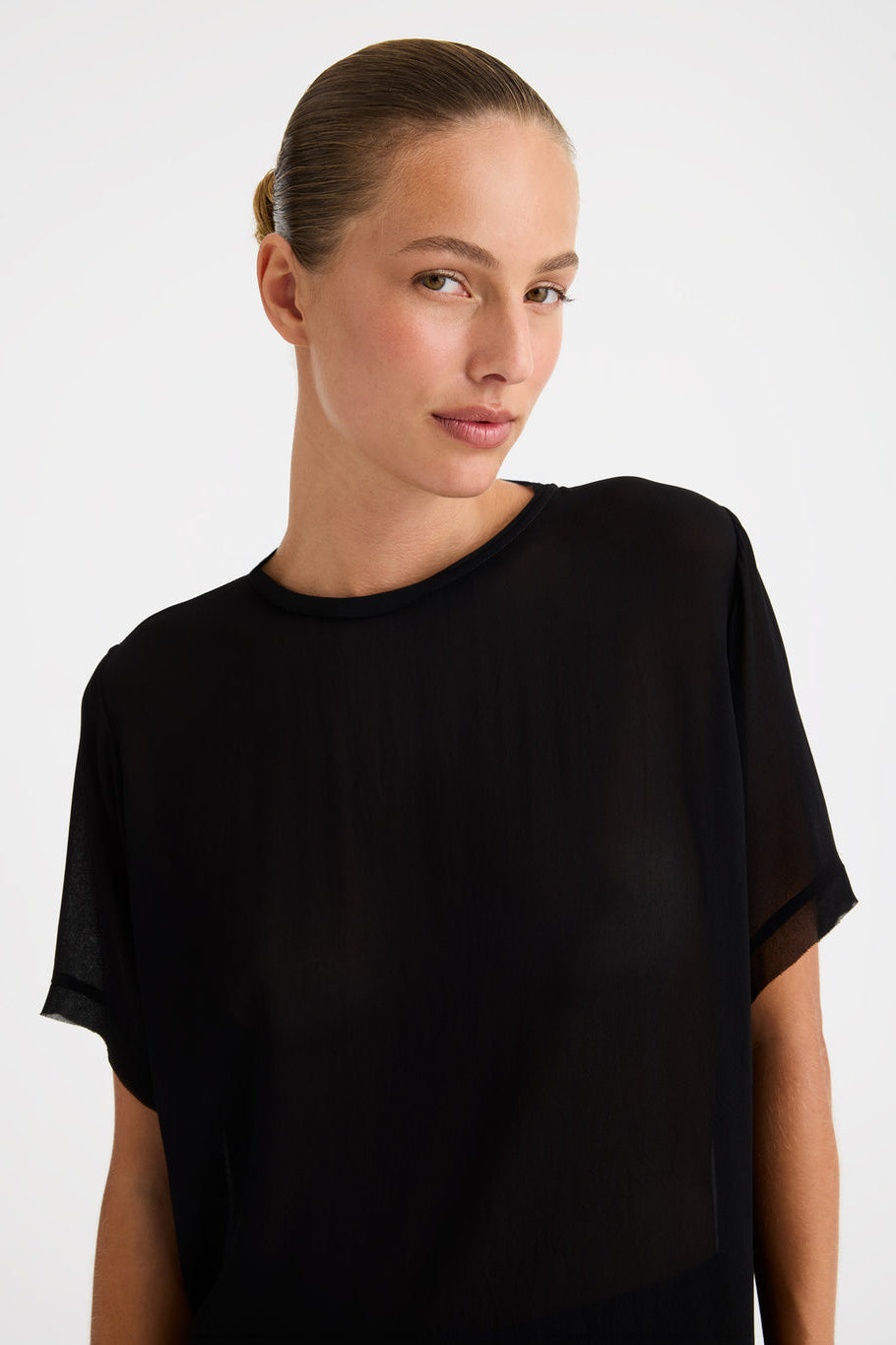 MORRSION SHORT SLEEVED LIZA TOP BLACK