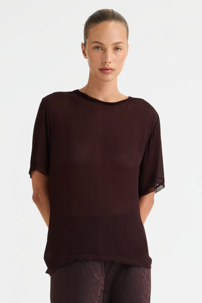 MORRSION SHORT SLEEVED LIZA TOP MAHOGANY