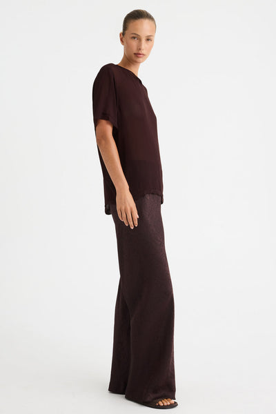 MORRSION SHORT SLEEVED LIZA TOP MAHOGANY