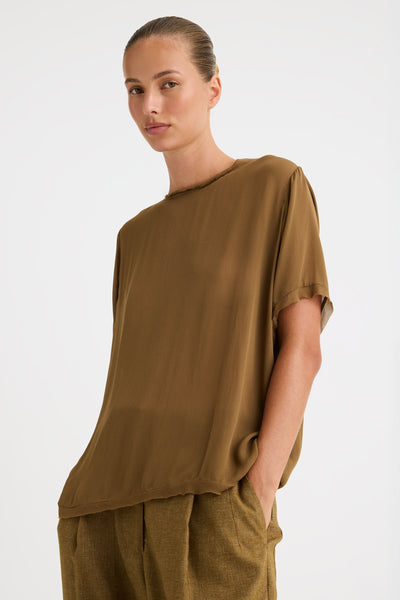MORRSION SHORT SLEEVED LIZA TOP MOSS