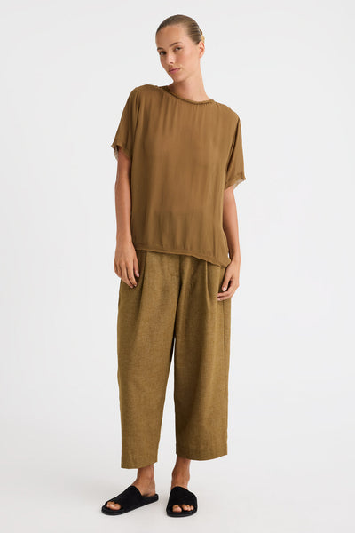 MORRSION SHORT SLEEVED LIZA TOP MOSS