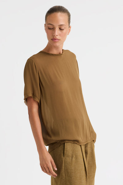 MORRSION SHORT SLEEVED LIZA TOP MOSS