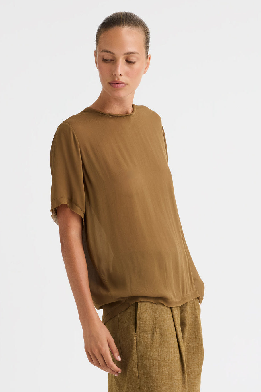 MORRSION SHORT SLEEVED LIZA TOP MOSS