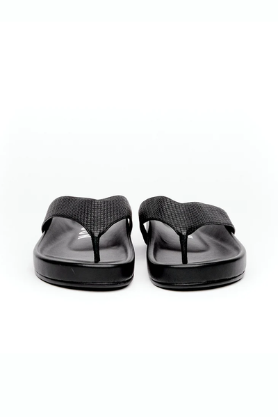 HAEL AND JAX OASIS SANDAL BLACK LEATHER JANDAL