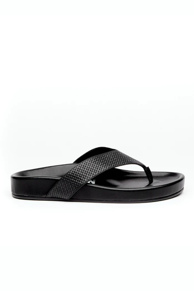HAEL AND JAX OASIS SANDAL BLACK LEATHER JANDAL