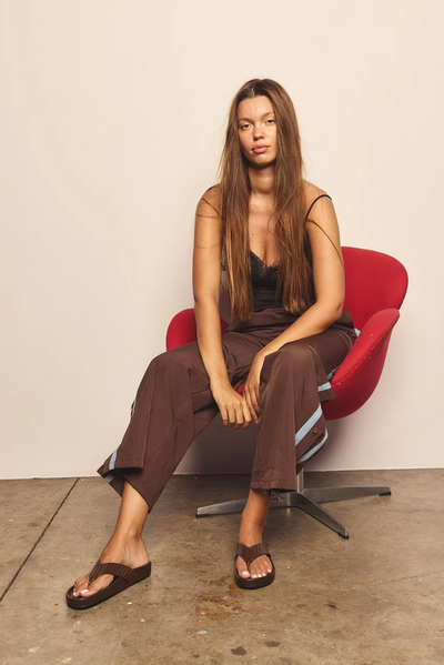 HAEL AND JAX OASIS SANDAL BROWN LEATHER JANDAL