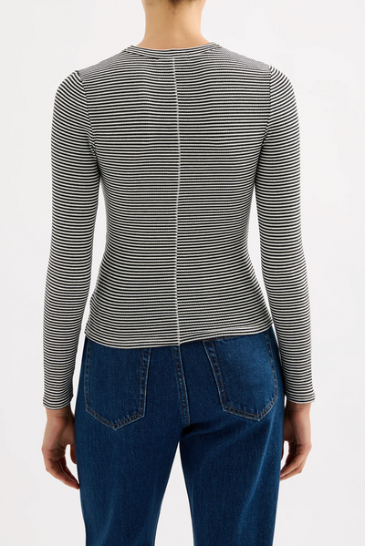 ORGANIC STRIPE RIB LS TEE