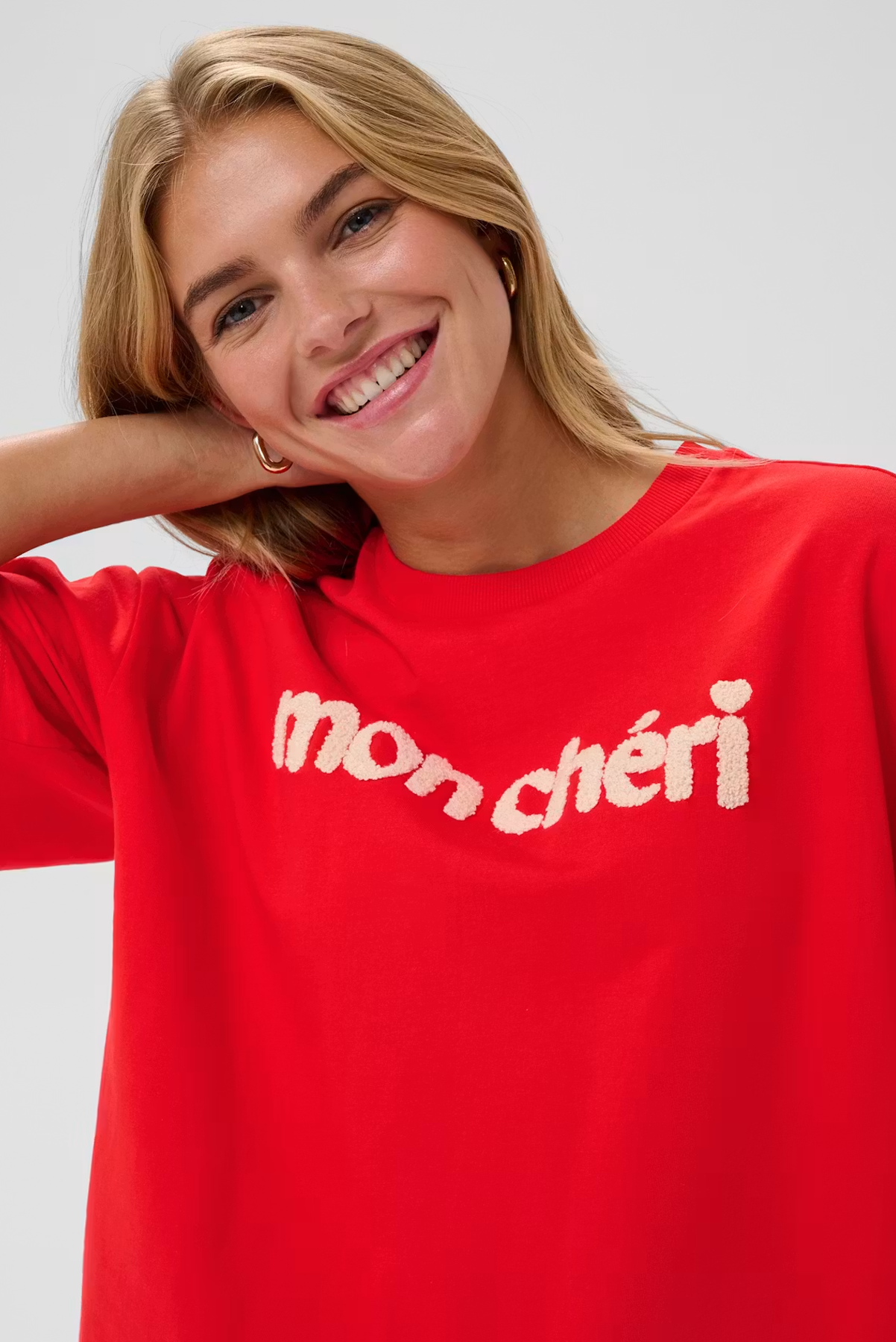 SAINT TROPEZ PANNA SWEATSHIRT COTTON RED LOGO TEE SHIRT 