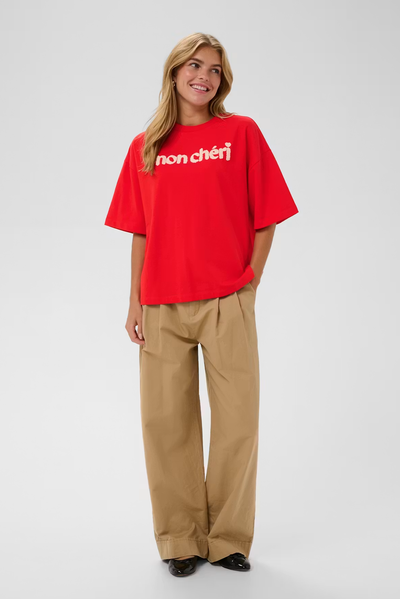 SAINT TROPEZ PANNA SWEATSHIRT COTTON RED LOGO TEE SHIRT 
