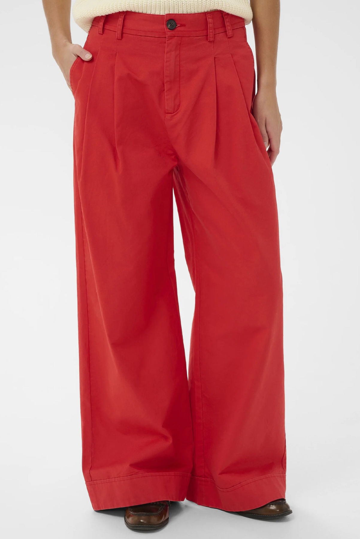 SAINT TROPEZ PARKER PANTS RED COTTON TROUSER