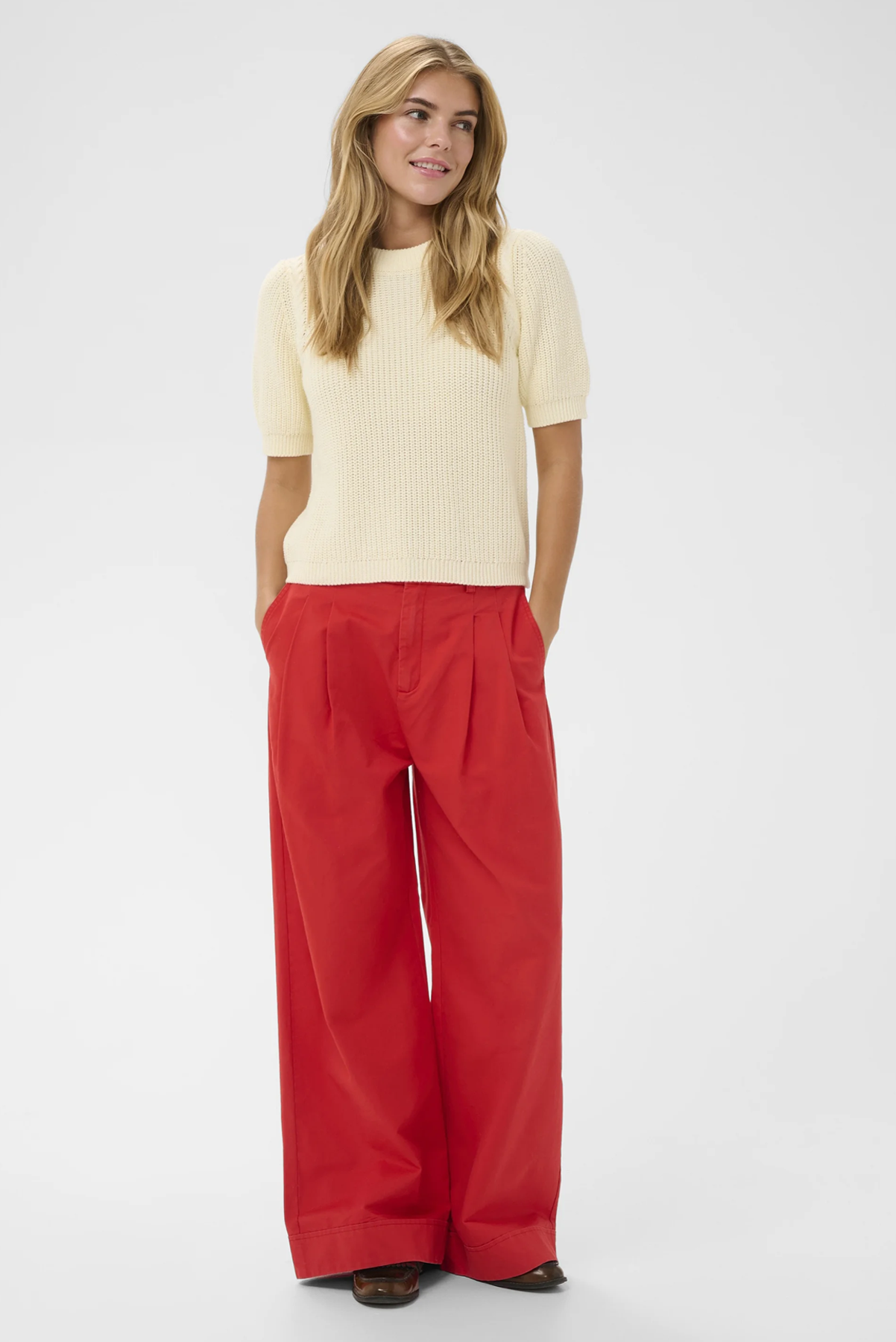SAINT TROPEZ PARKER PANTS RED COTTON TROUSER