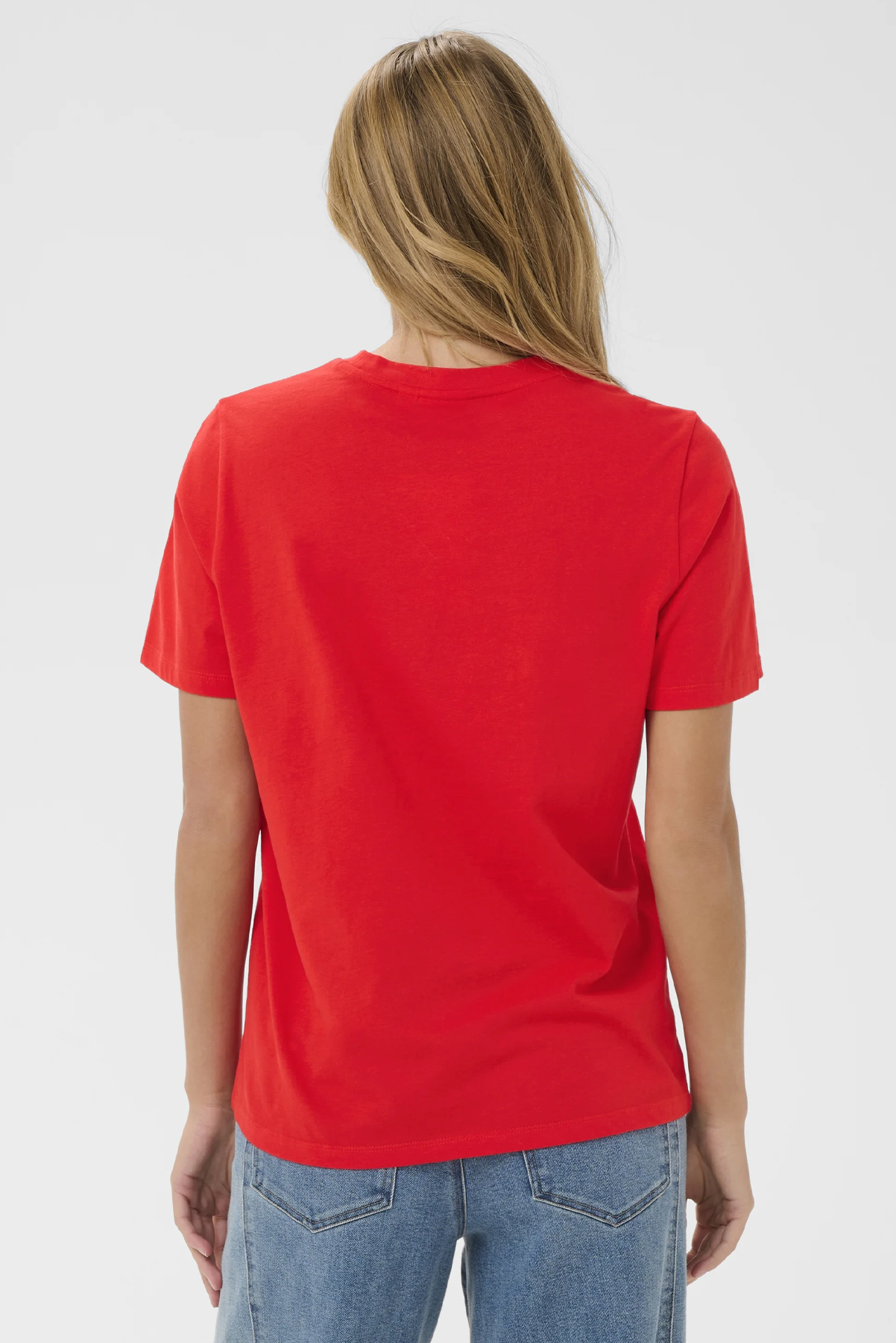 SAINT TROPEZ PEXTAN TSHIRT RED AND PINK COTTON TEE SHIRT HEART BOW 