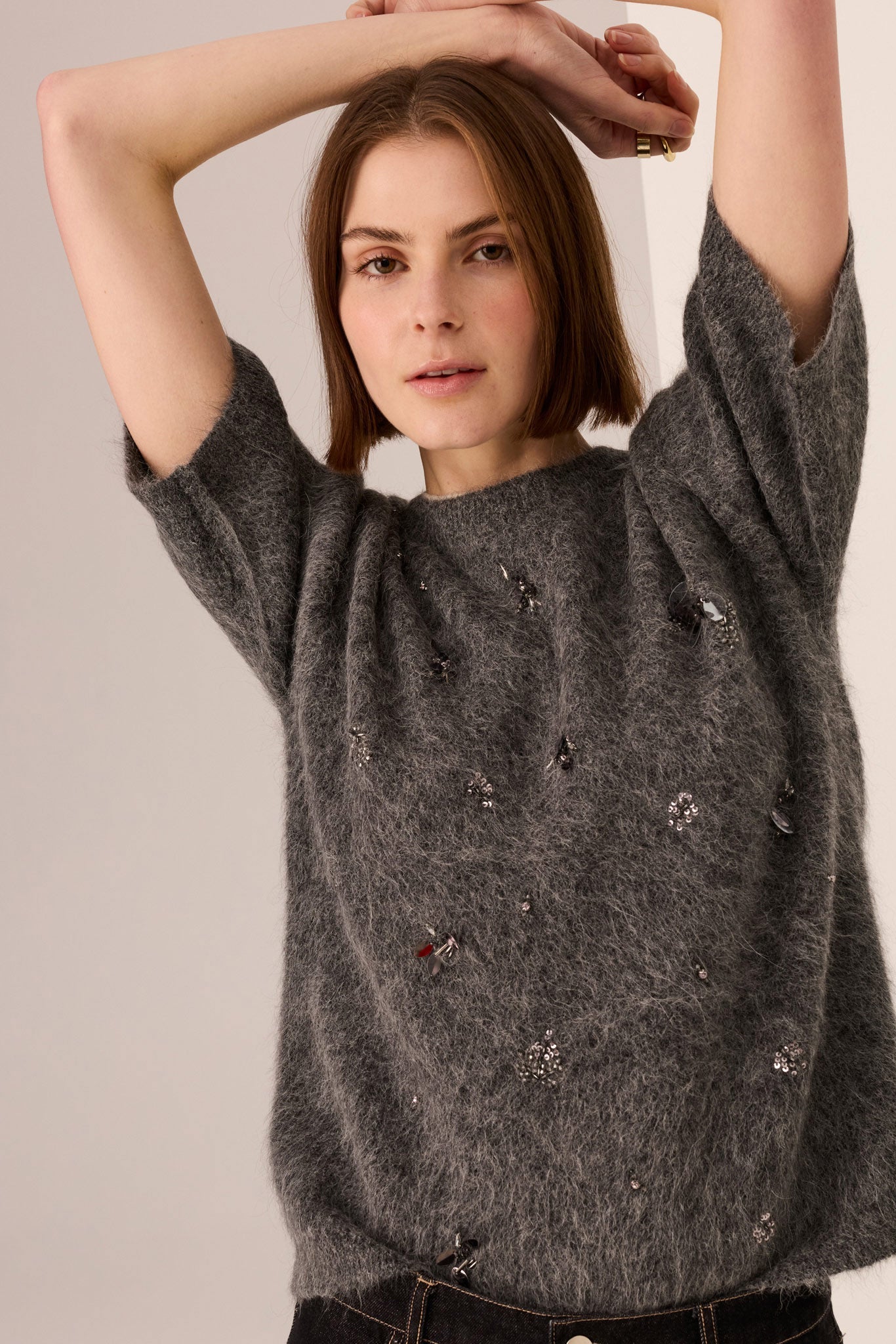 HAVILAND BEADED KNIT TEE