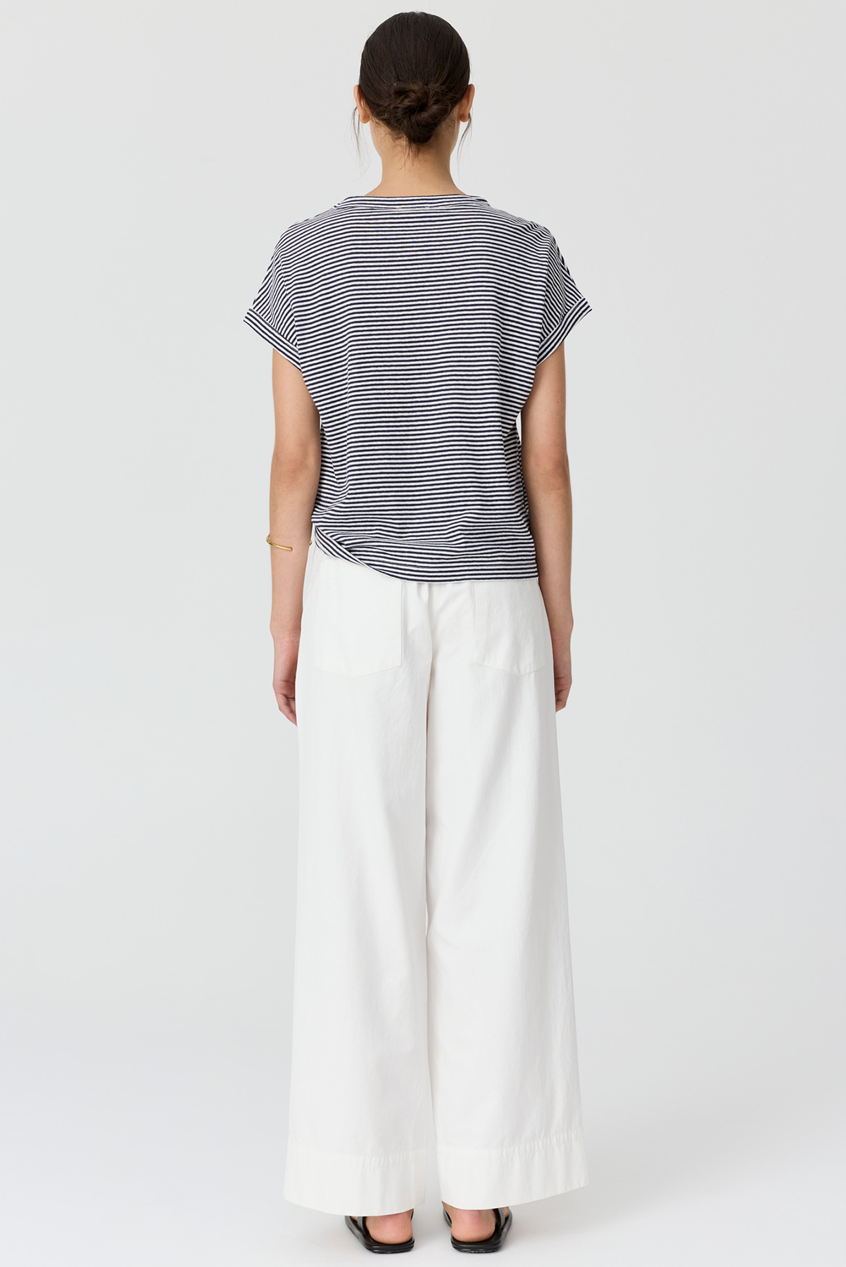 POL MAST STRIPE TEE INK NAVY WHITE STRIPE TOP