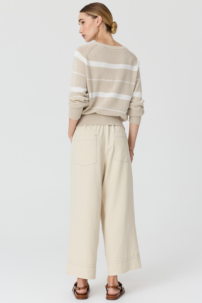 POL ROSIN STRIPE KNIT BLUE BLACK PEBBLE CHALK STRIPE