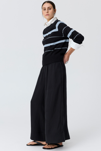 POL ROSIN STRIPE KNIT BLUE BLACK PEBBLE CHALK STRIPE