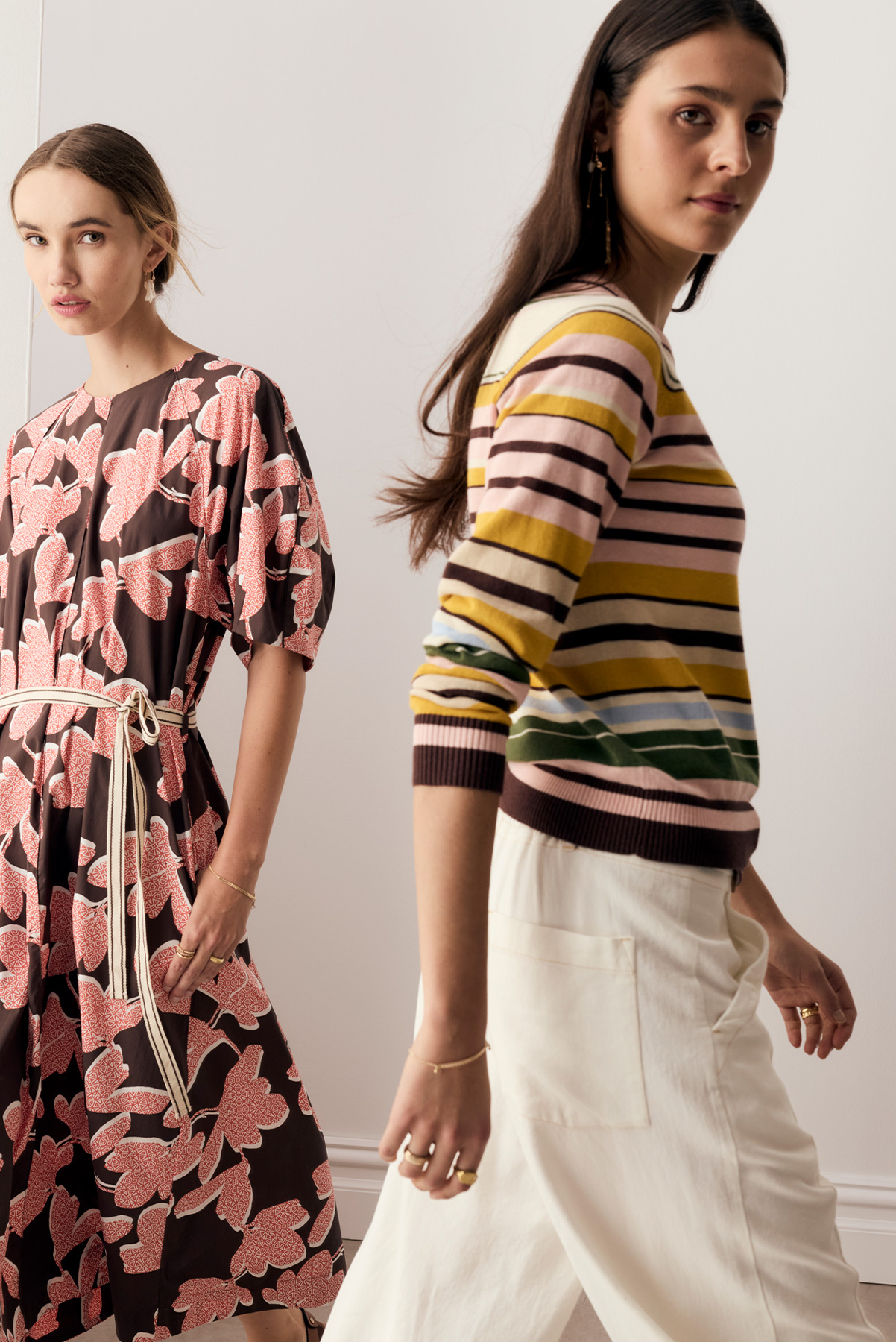 POL TILLER MULTISTRIPE KNIT SWEATER STRIPE YELLOW LINEN COTTON