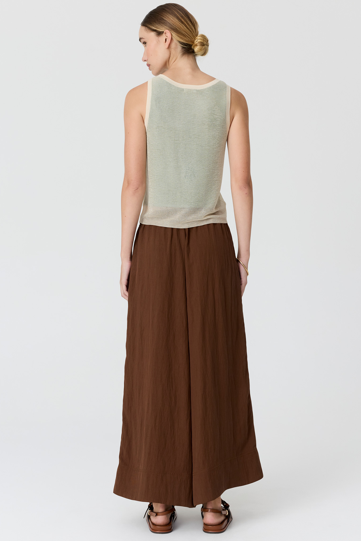 POL ASTER PANT LYOCELL VISCOSE NYLON CHOCOLATE BROWN ECRU