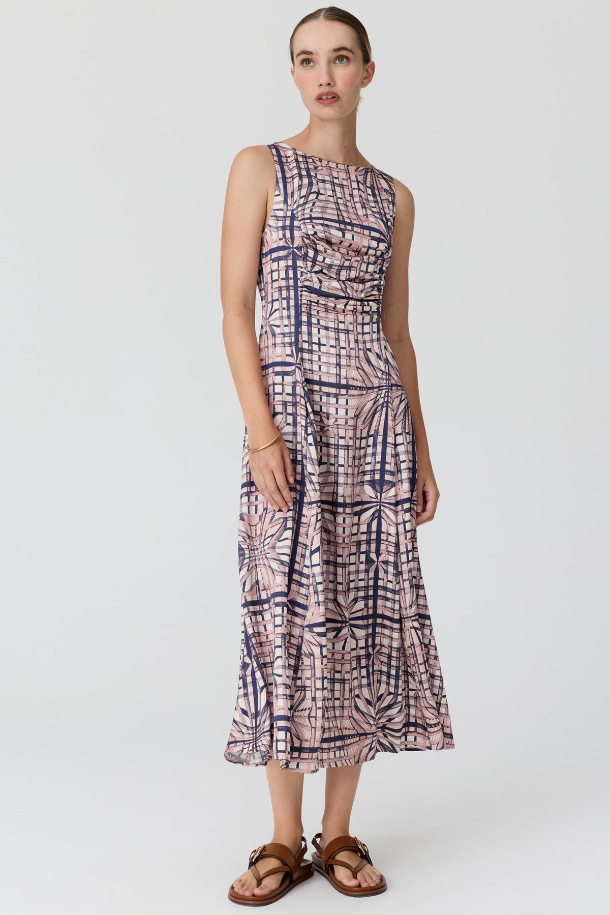 LATTICE GATHERED DRESS