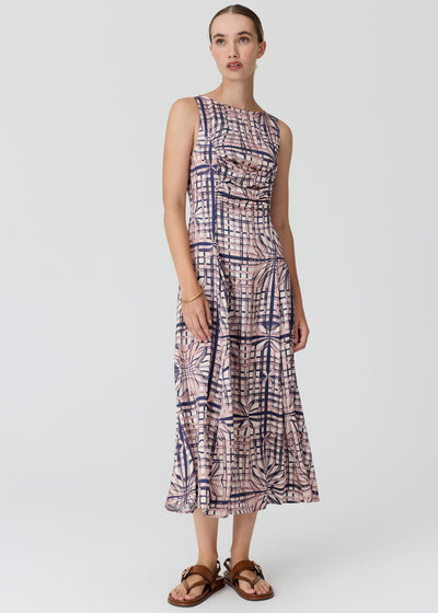 LATTICE GATHERED DRESS