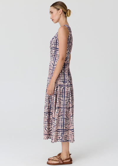 LATTICE GATHERED DRESS