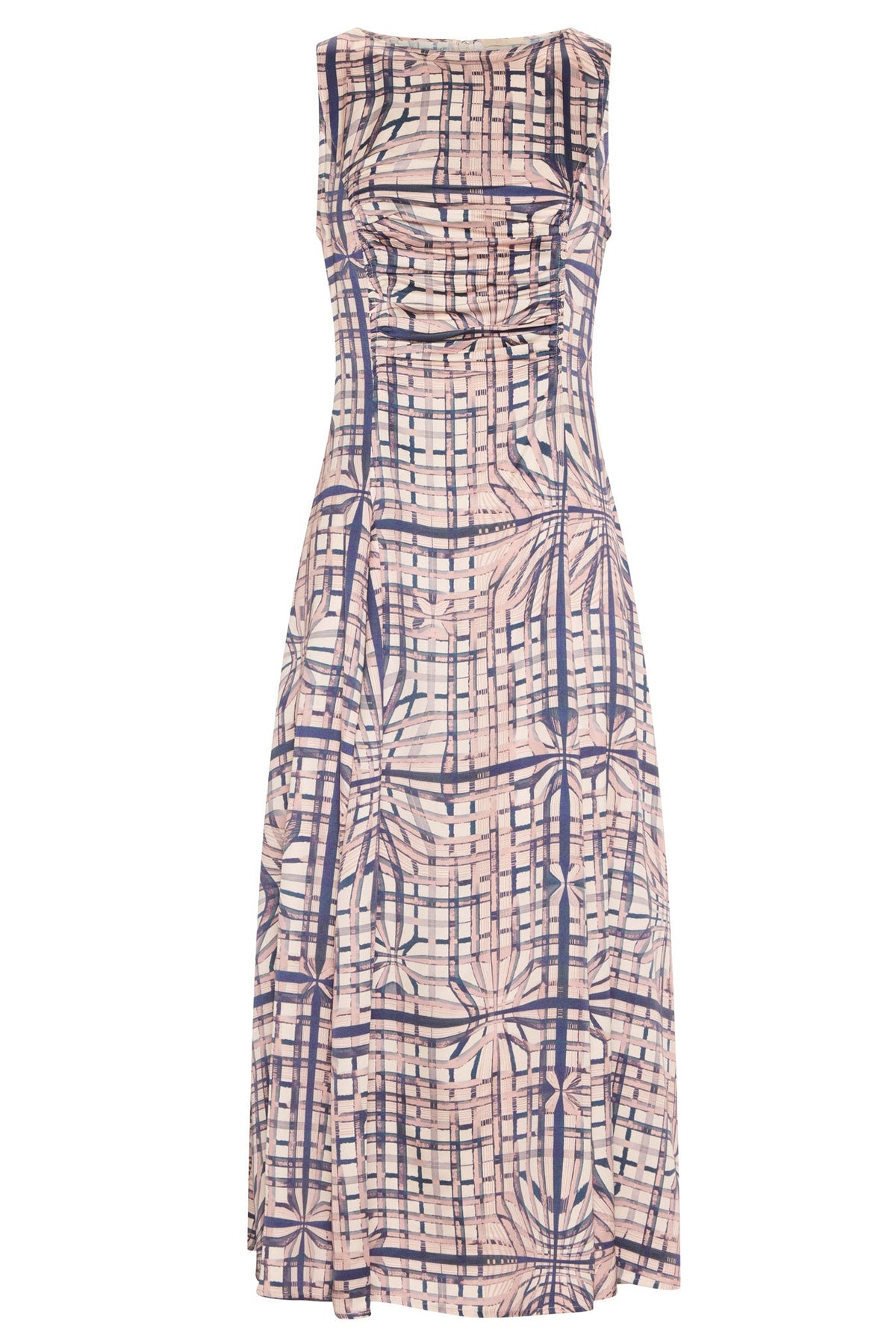 LATTICE GATHERED DRESS