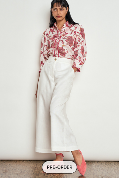 ZOE KRATZMANN FRAME PANT LYOCELL LINEN PORCELAIN WHITE IVORY 