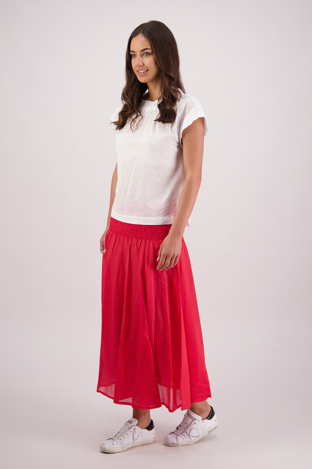 BRIARWOOD PANDORA SKIRT COTTON MIDI MAXI SKIRT BLUE INK NAVY YELLOW RED